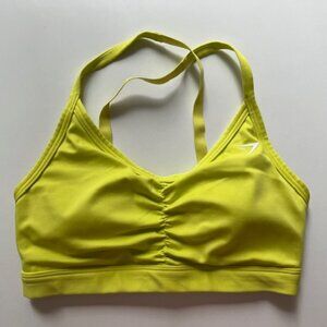 Gymshark XS Ruched Neon Yellow Sports Bra